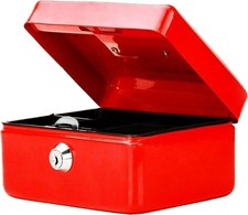 10-Inch Red Cash Box Steel