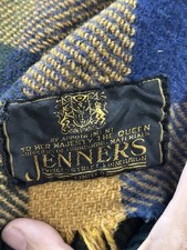 Vintage JENNERS Wool Plaid Throw Blanket With Fringe To Her Majesty The Queen