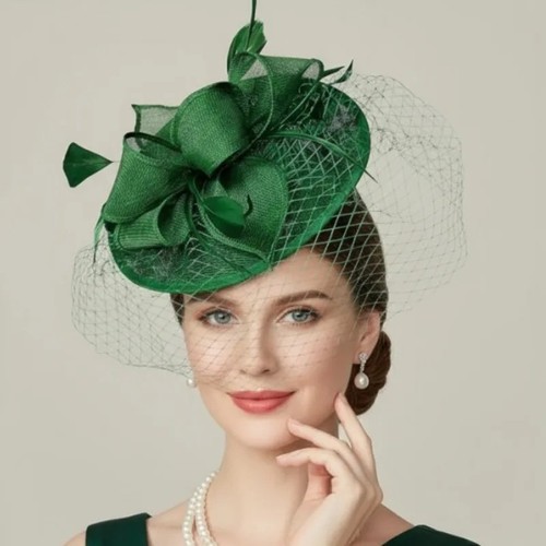 Saucer sinamay headband - sinamay,