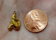 22k Gold Nugget Necklace Pendant. 2.37 Gr. Acid Tested.