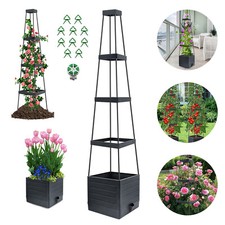 Outdoor Garden Metal Obelisk Climbing Plant Support Frame Trellis Rose Planting
