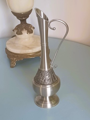 Vintage pewter bud vase - vintage,