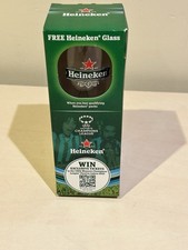 2 x Heineken Half Pint Glass 10oz Embossed Star Tall & Slim Brand New In Box