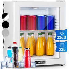 Mini Fridge 24L Table Top Fridge for Bedroom Drinks Beer Fridge Glass Door White