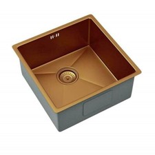 Copper 1.5 Sink Bowl Inset Undermounted Stainless Steel Kitchen Sink, Belfast In