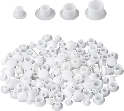 White screw caps - white, 120pcs