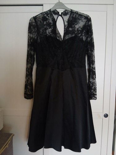 Black lace long sleeve dress - black, sleeve,