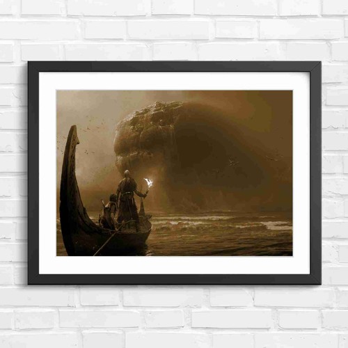 Fantasy viking warrior boat - viking,