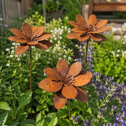 3pcs rustic metal - metal, flower