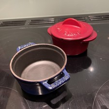 2 De STAUB la Midinette 8 Oz Mini Cast Iron Pot +  Lid  Plus 1  Other France