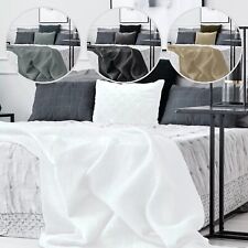 100% Cotton Waffle Blanket Throw for Sofas Beds Soft Woven Extra Large Throws