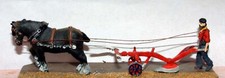 Horse drawn single plough F19 UNPAINTED OO Scale Models Kit Figures Metal