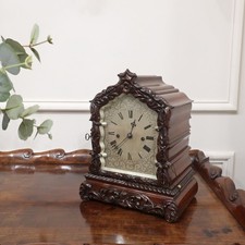Antique Library Clock Mahogany