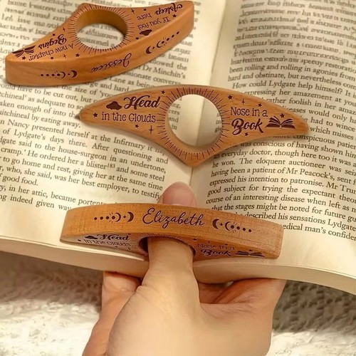 Retro wooden book page holder - retro,