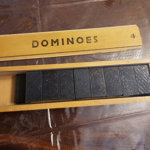 Vintage domino set - domino, "three