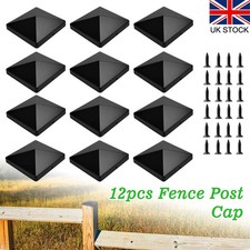 12X Fence Post Cap Black ABS