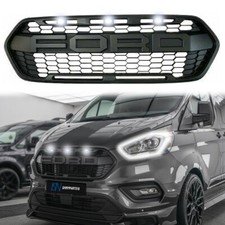For 2018-2023 Ford Transit Custom Grill Raptor Style Upper Upgrade Mesh w/ LED