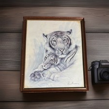 Vintage Tiger & Cub Wildlife