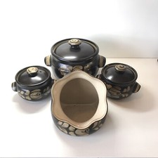 Vintage Denby Bakewell Salt Pig, 2 Pint & 2 x Half Pint Casserole Dishes / Lids