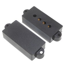 2x Black Precision P Bass pickup covers  solid or with poles 2 lug