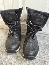 UGG Adirondack III Quilt Black Snow Winter Women's Waterproof Leather Boots