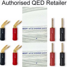QED XT25 Speaker Cable Airloc Terminated  with QED ABS Spades & QED Banana Plugs