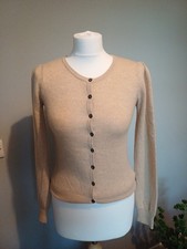 100% Cashmere Cardigan Size 8 Oat Colour By Tu Soft Winter Essential