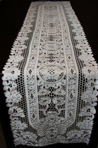 Solid white embroidered - white, lace