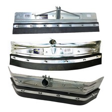 Yard Scraper Squeegee Curved Straight BZP Reinforced Rubber 18-34" Handle Option