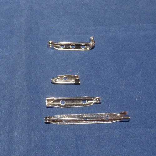 Silver tone brooch back - silver,