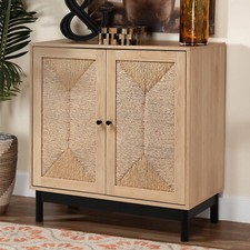 Straw Woven 2 Door Cabinet