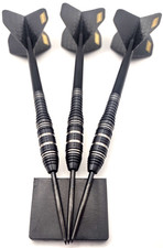 90% Tungsten Darts Set 22.5g Black or Gold 90% Barrels Stems & Dart Flights