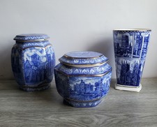 Wade Lidded Storage Jars X2 & Vase Set Ringtons Millennium Castles Landmarks