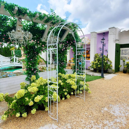 Elegant white wedding - elegant, arch