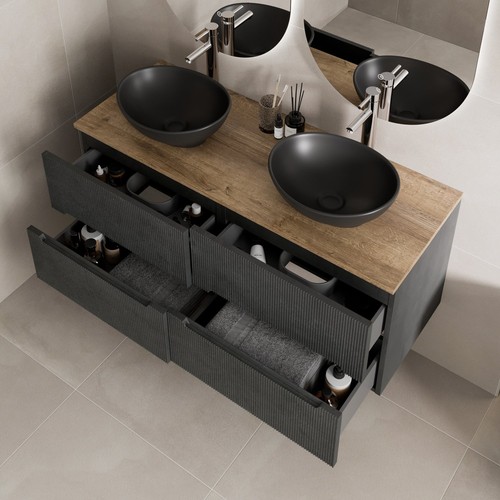 1200mm oak fluted - vanity, unit