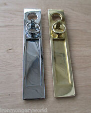 HEAVY SPRUNG SOLID BRASS LETTER BOX POSTAL PLATE COVER VICTORIAN+ DOOR KNOCKER 