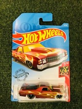 HOT WHEELS '71 EL CAMINO RED PICK UP FLAMES 5/10 MINT LONG CARD