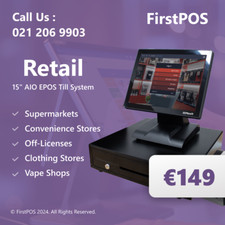 15" All in One Touchscreen Cash Register Till System For Retail Convenience Shop