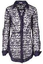 ALAÏA BLUE LACE MINI DRESS FR