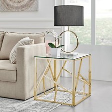 Amalfi Square Side Table Glass