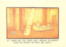 GLEN BAXTER POSTCARD DAWN ON THE THIRD DAY  CONTINENTAL SIZE VERY GD