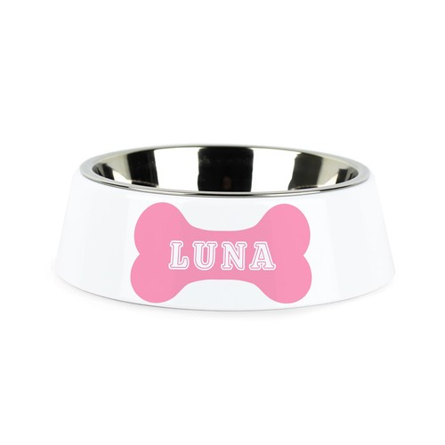 Personalised pink dog bone - pink,