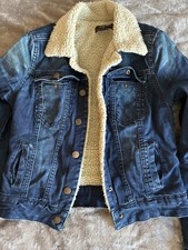 Zara TRF Denim Faux Fur Lined