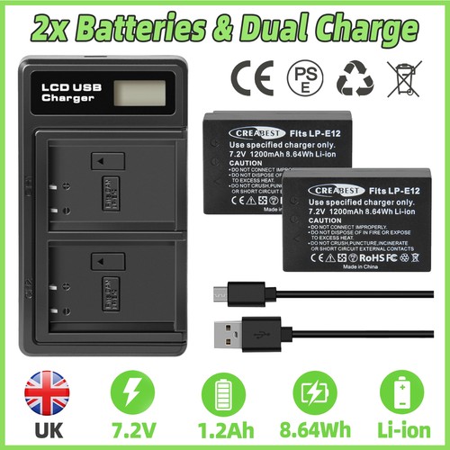 2pcs e12 battery for - 2pcs, canon