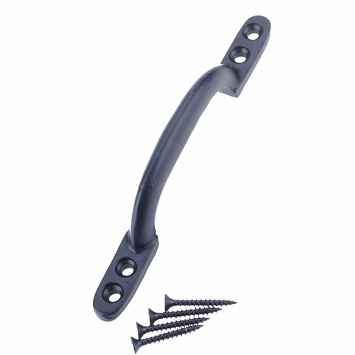 Black cast iron door pull - cast,