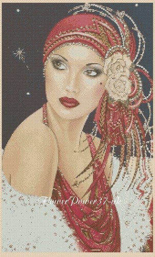 Art deco lady cross - deco,