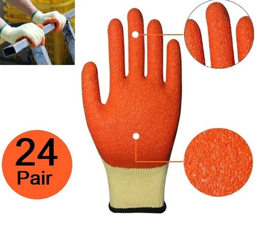 Orange work gloves - orange, pair