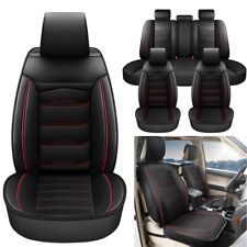 Black Full Set Car Seat Covers Deluxe Universal Protector Pu Leather Seat Covers