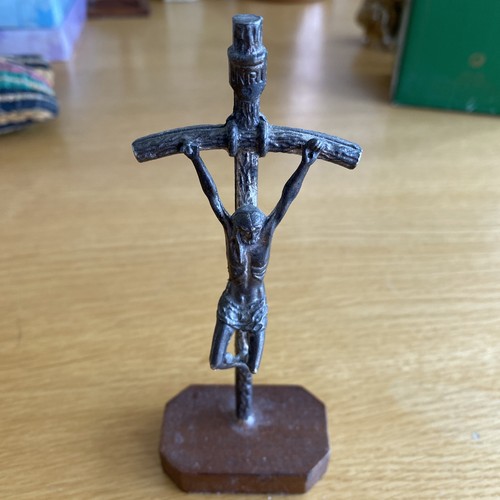 Pewter crucifix table cross - cross, on