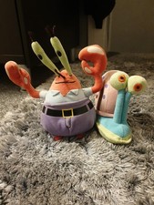 Mr Crabs and Gary The Snail Spongebob Square Pants TY Beanies